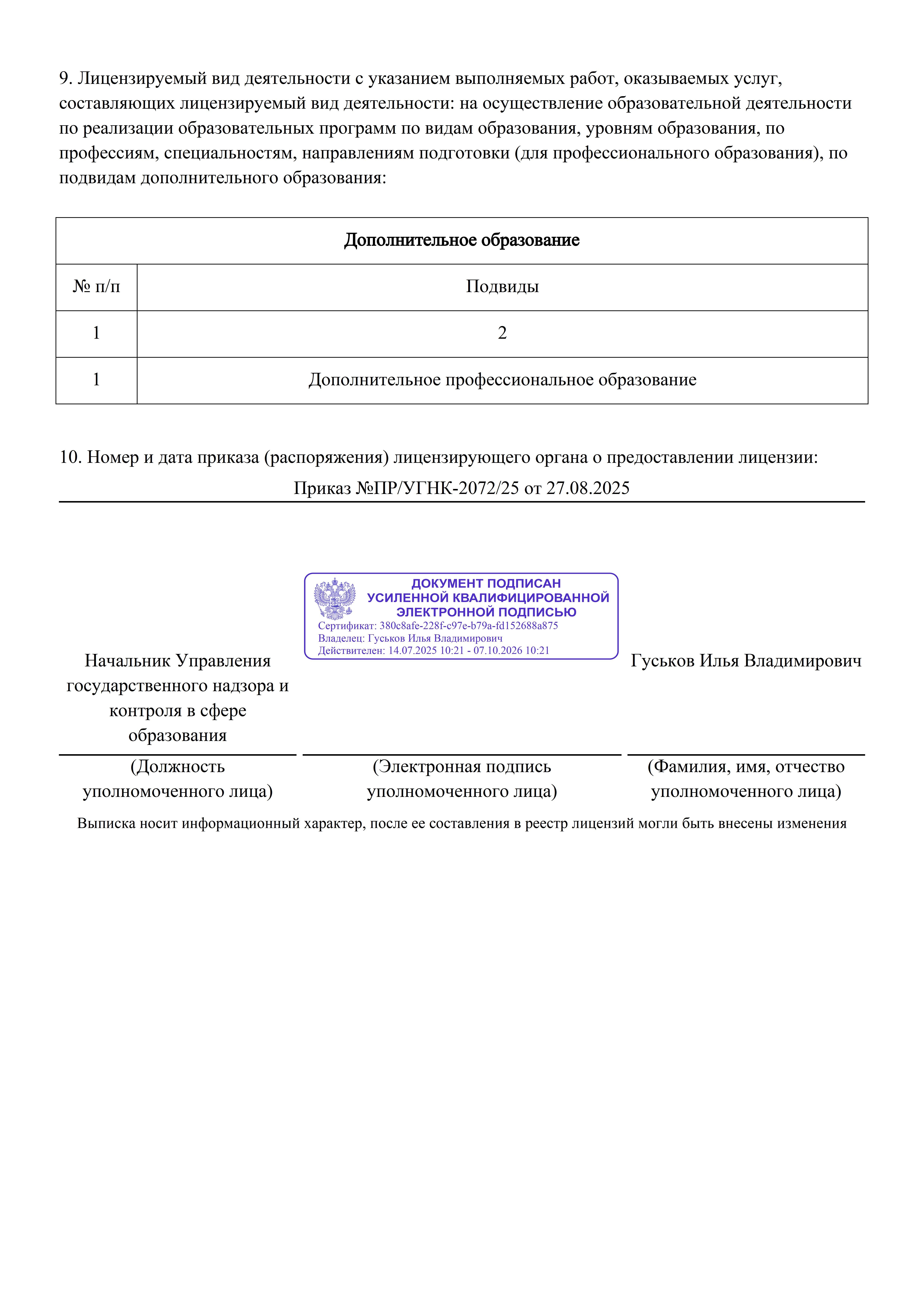 Выписка из реестра лицензий № Л035-01298-77-03064726 - 0002